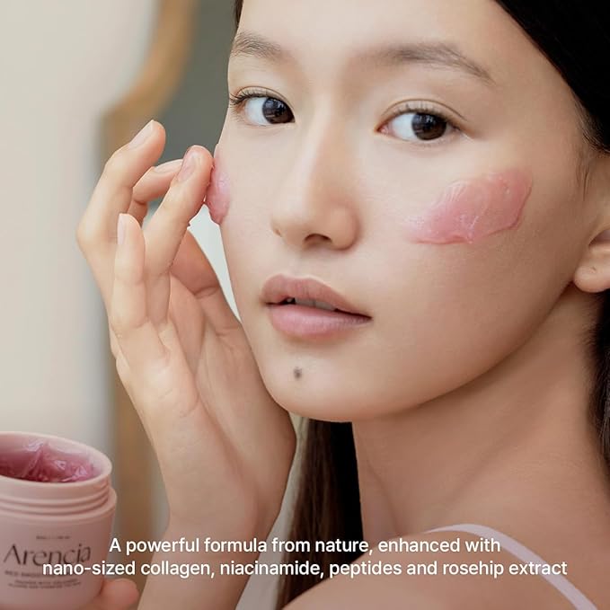Korean Skincare Overnight Red Smoothie Face Mask Serum, Glowing & Soothing with 30% red collagen, Niacinamide, Peptide, Vitamin E
