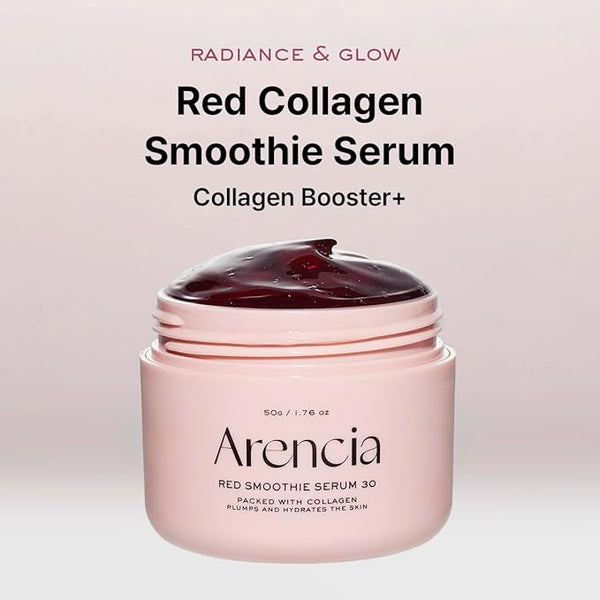 Korean Skincare Overnight Red Smoothie Face Mask Serum, Glowing & Soothing with 30% red collagen, Niacinamide, Peptide, Vitamin E