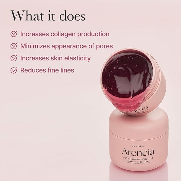 Korean Skincare Overnight Red Smoothie Face Mask Serum, Glowing & Soothing with 30% red collagen, Niacinamide, Peptide, Vitamin E