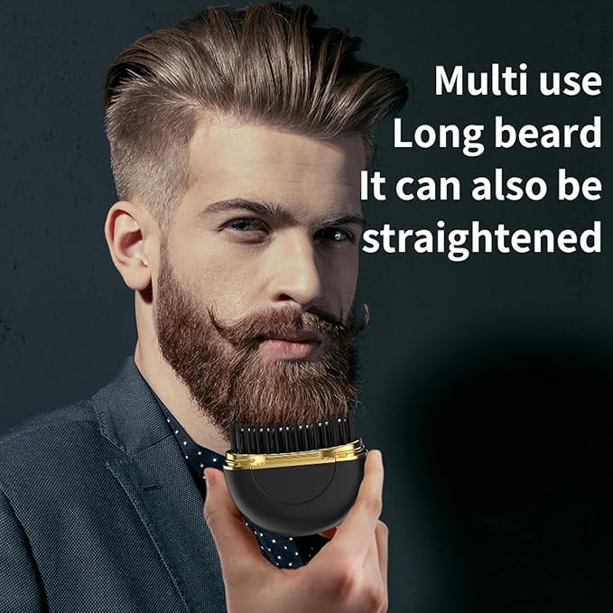 Mini Cordless Hair Straightener Brush Fast Heating with 3 Adjustable Temperature Settingsfor Daily Use, Perfect for Styling Men's Long Beards and Women's Hair, Ideal for Men,Women,Girls,Boys