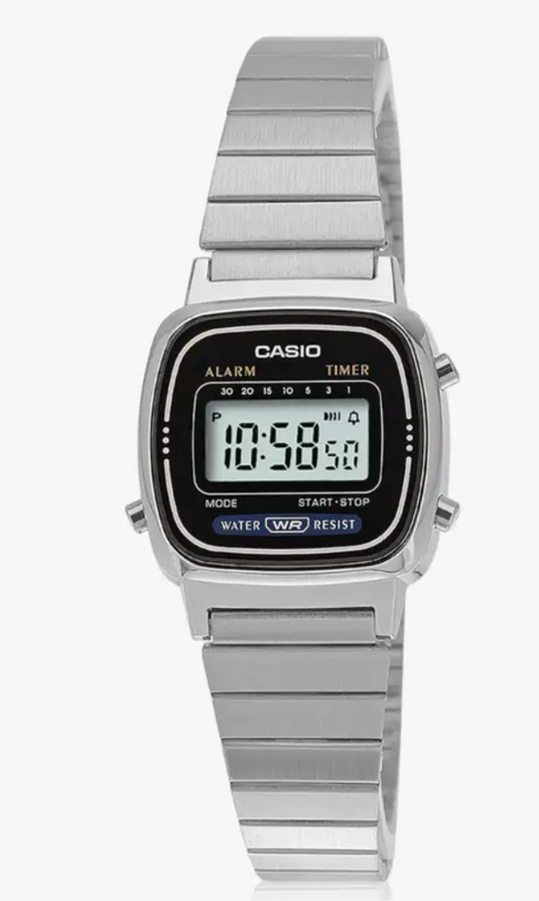 ⏳Time-limited Special⌛ Rare Vintage Casio Women Black Digital Dial Stainless Steel Band Quartz watch